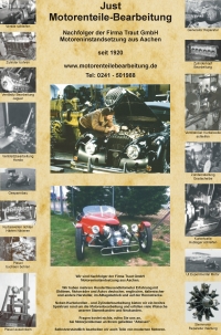 Flyer Frank Just Motorenteilebearbeitung Kurbelwellenschleiferei Oldtimer Spezialist